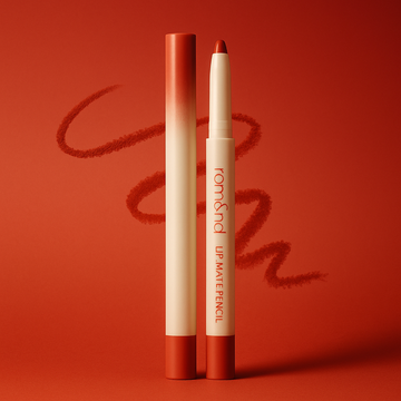 Romand Matte Lip Pencil on a red background