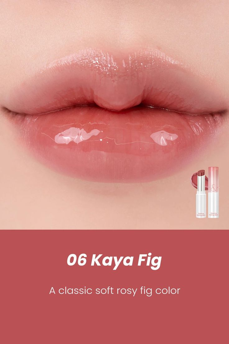 rom&nd Glasting Balm in shade 06 Kaya Fig on lipst. Glossy, hydrating Korean lip balm with a warm fig-toned tint for a smooth natural finish. Genuine K-beauty lip essential available at Sejou Lebanon