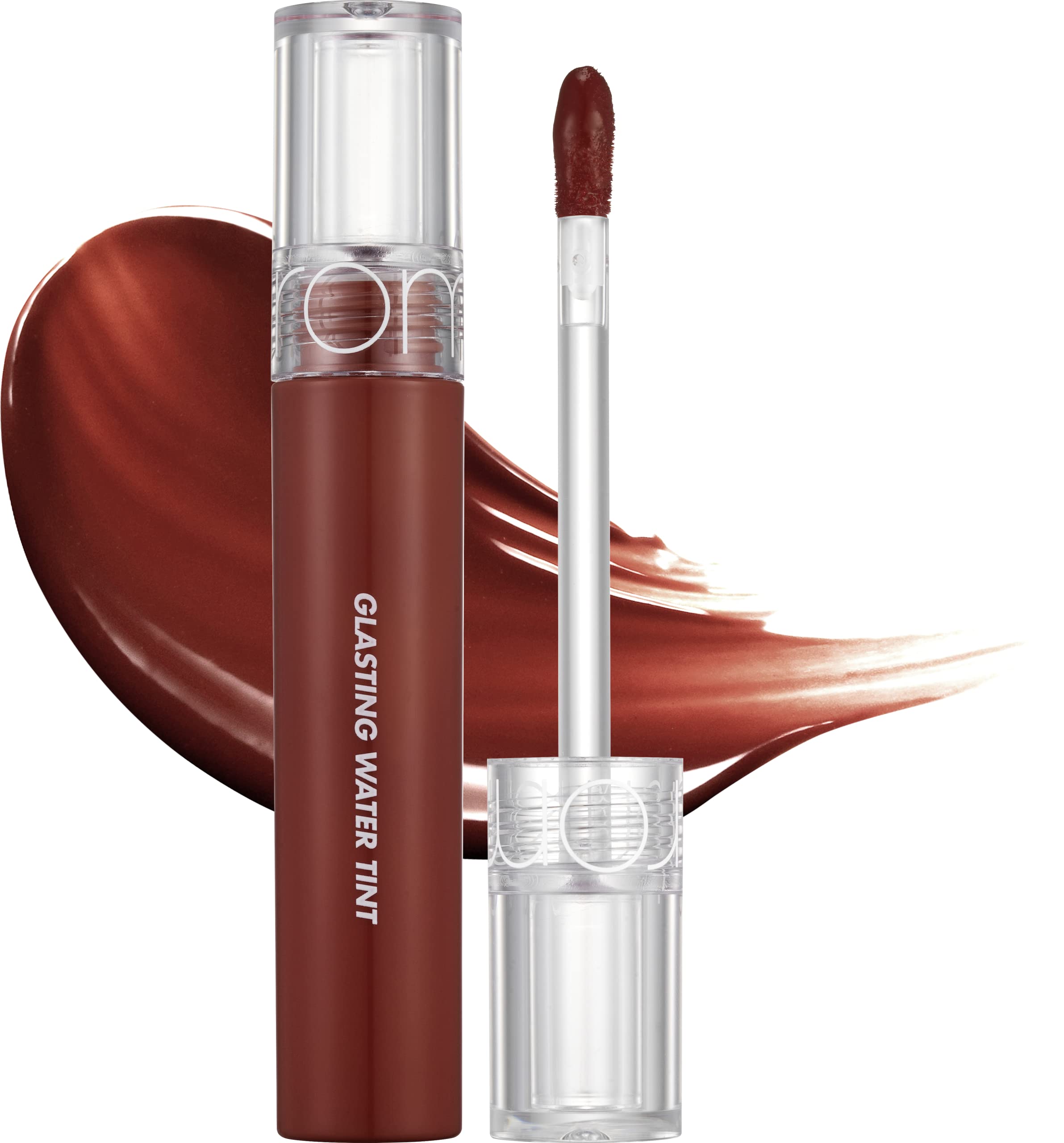 rom&nd Glasting Water Tint in shade Vintage Ocean on white background. Glossy Korean lip tint with a muted, vintage-inspired color for a natural dewy lip look. Authentic rom&nd lip tint available at Sejou